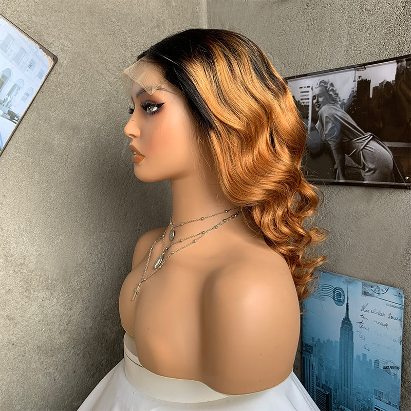 16" T30 Curly Lace Front Human Hair Wigs
