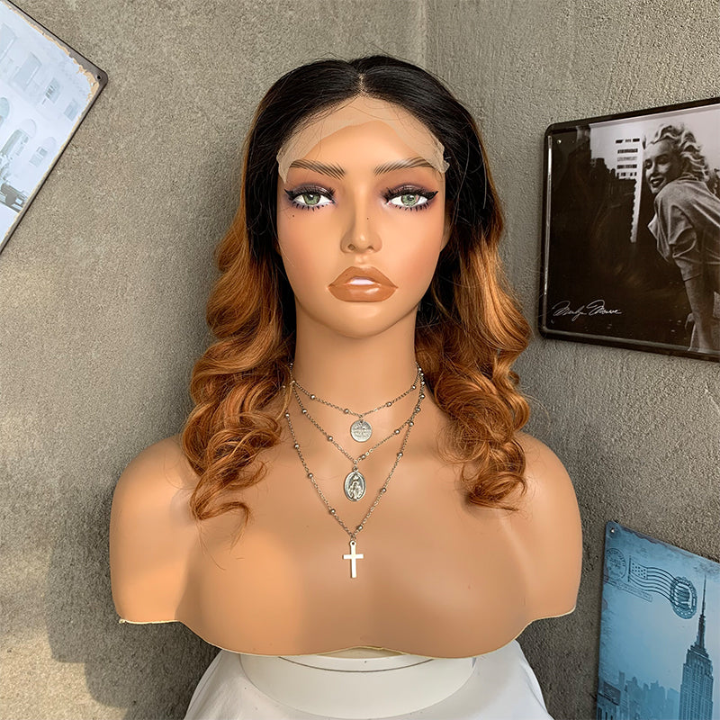 16" T30 Curly Lace Front Human Hair Wigs