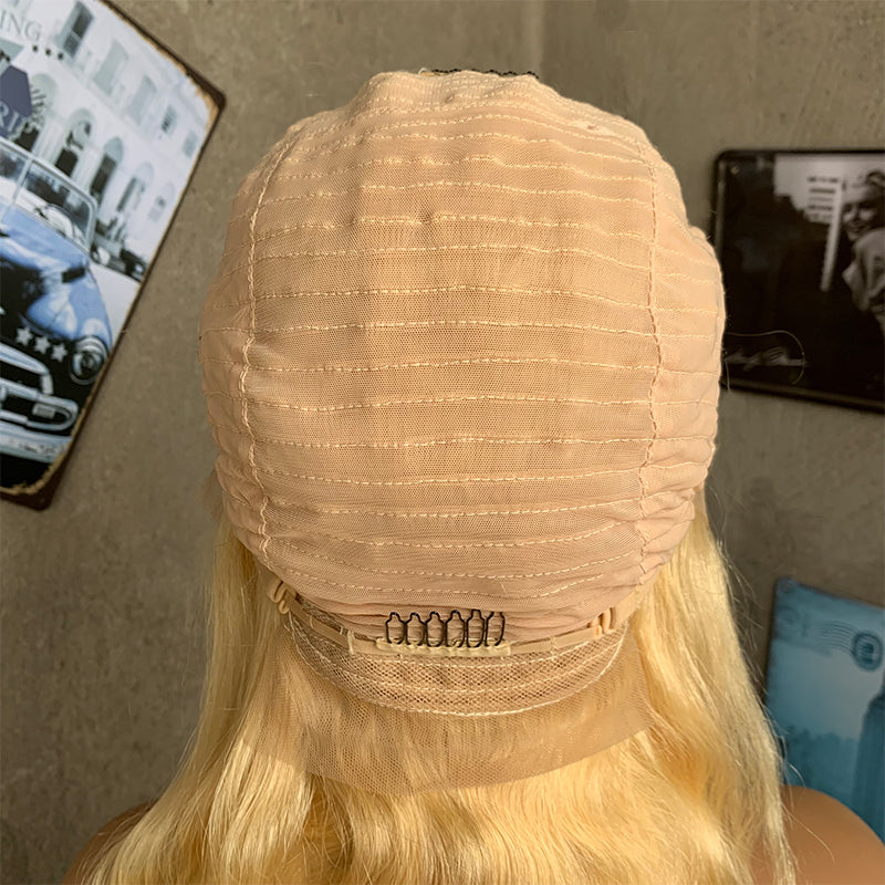 22" Golden Body Wave Lace Front Human Hair Wigs