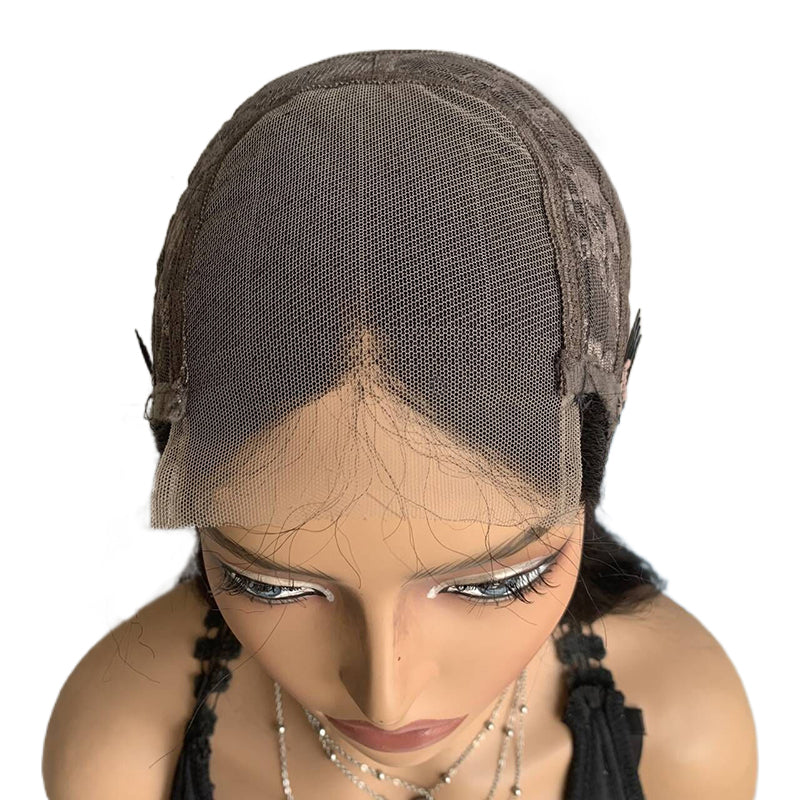18" Natural Black Straight Lace Front Human Mixed Synthetic Hair Wigs