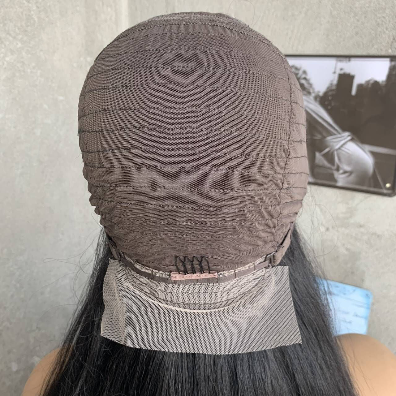 18" Natural Black Straight Lace Front Human Mixed Synthetic Hair Wigs