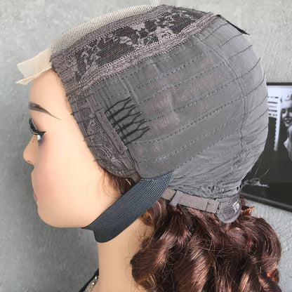 16" Brown Curled Lace Front Human Hair Wigs