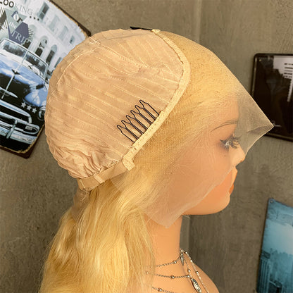 22" Golden Body Wave Lace Front Human Hair Wigs