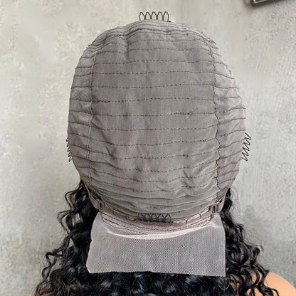 12" Natural Black Lace Front Human Hair Wigs with Fish bone braid