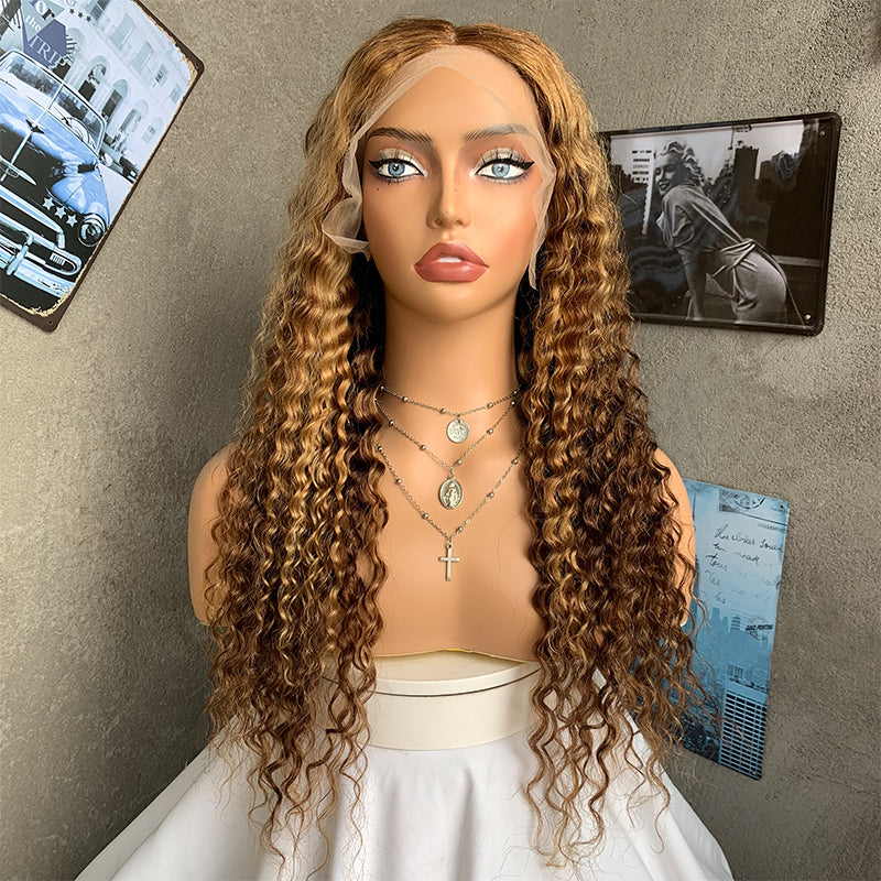 20" 27 Deep Wave Lace Front Human Hair Wigs