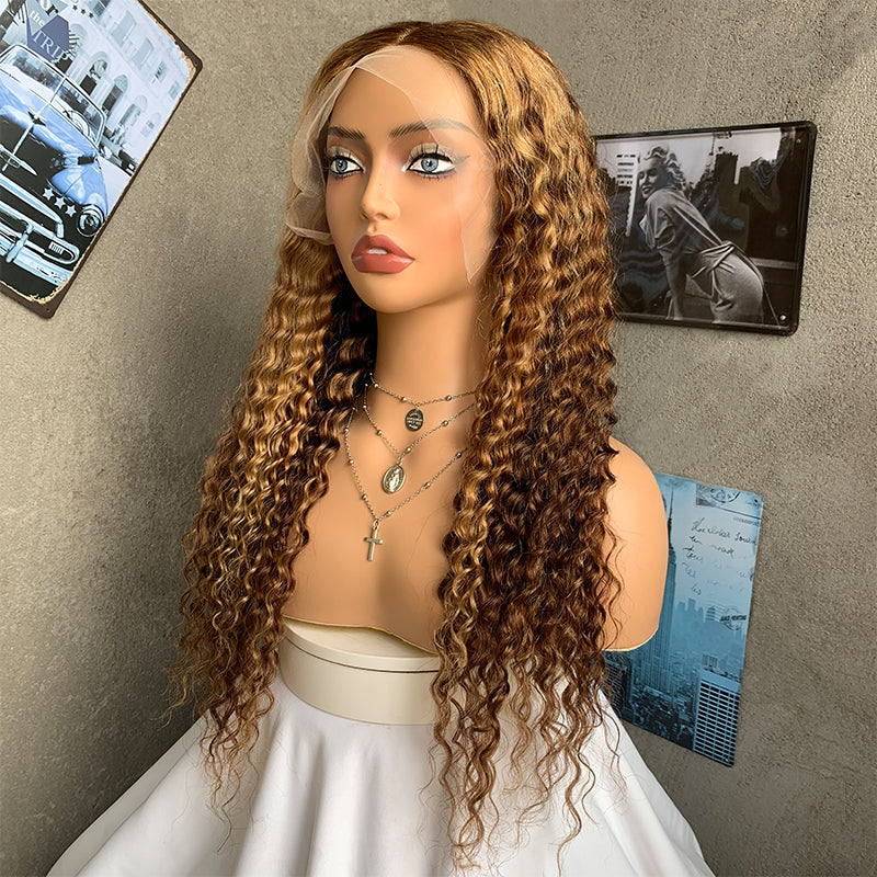 20" 27 Deep Wave Lace Front Human Hair Wigs