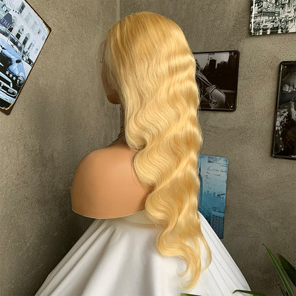 22" Golden Body Wave Lace Front Human Hair Wigs