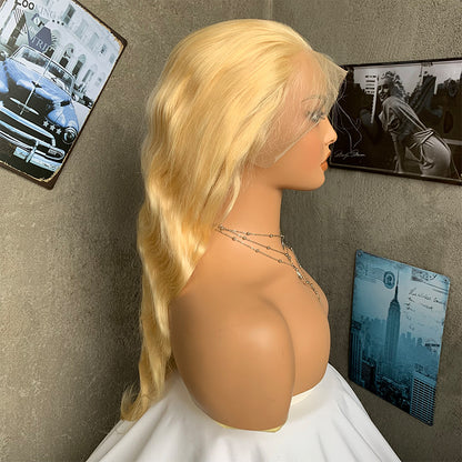 22" Golden Body Wave Lace Front Human Hair Wigs