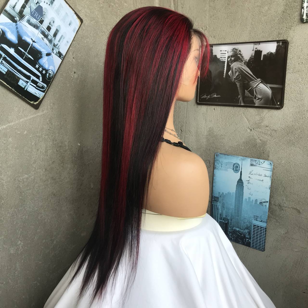 20" 1B Straight Lace Front Human Hair Wigs