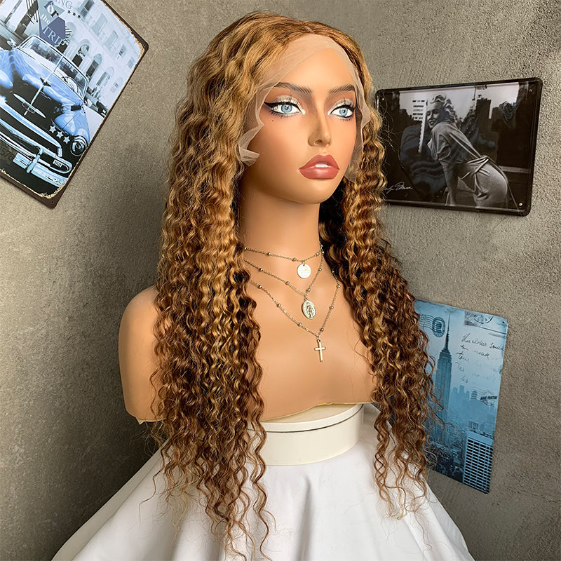 20" 27 Deep Wave Lace Front Human Hair Wigs