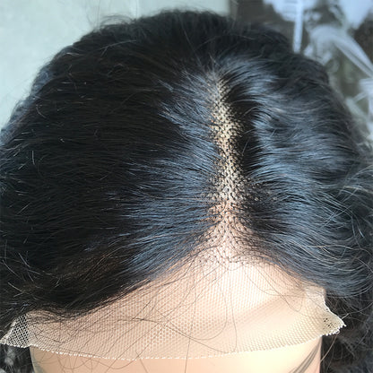 14" Natural Black  Deep Wave Lace Front Human Hair Wigs