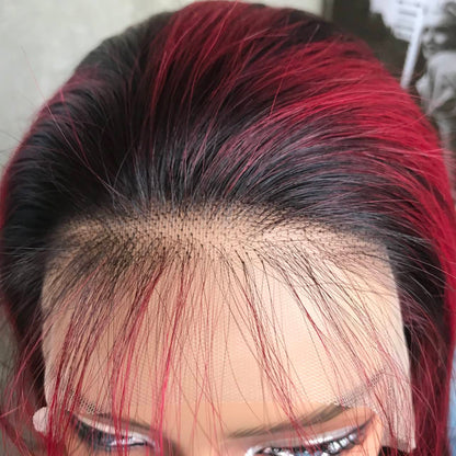 20" 1B Straight Lace Front Human Hair Wigs