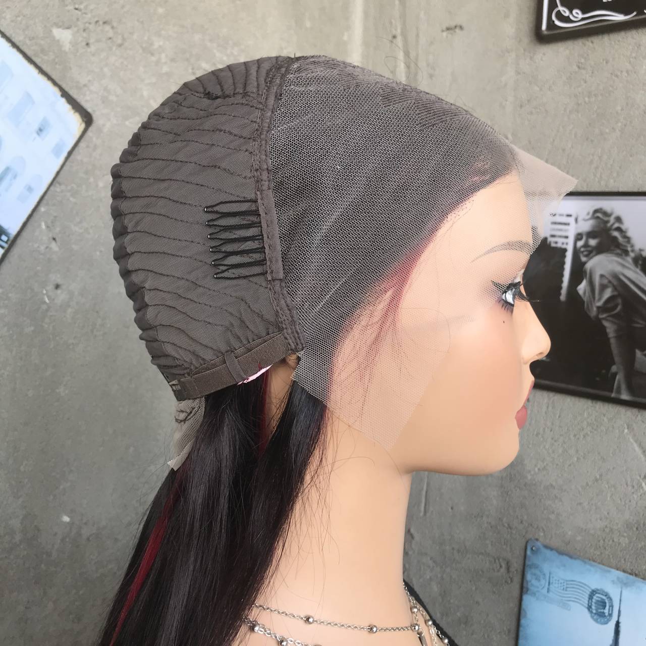 20" 1B Straight Lace Front Human Hair Wigs