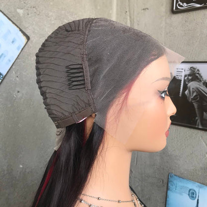 20" 1B Straight Lace Front Human Hair Wigs