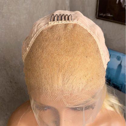 22" Golden Body Wave Lace Front Human Hair Wigs