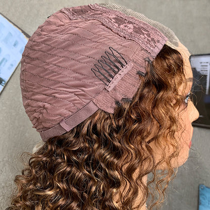 14" Bobs JC Lace Front Human Hair Wigs with Kinky Curly